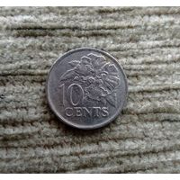 Werty71 Тринидад и Тобаго 10 центов 1990 Цветок Гибискус