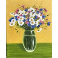 Картина маслом Ромашки, 30/40 см