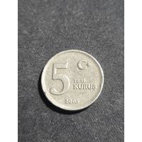 Турция 5 новых курушей 2005