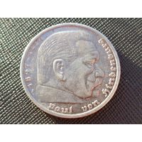 5 рейхсмарок 1935 Берлин A Третий рейх! Рейхспрезидент Германии Пауль фон Гинденбург! Серебро 13,88 грамма 900 пробы! ВОЗМОЖЕН ОБМЕН!