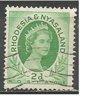 Родезия и Ньясаленд. Королева Елизавета II. 1954г. Mi#3.