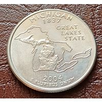 США 25 ентов , D   2004 Квотер штата Мичиган     ( 2-5-6 )