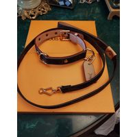 Ошейник LV Louis Vuitton с поводком (реплика)