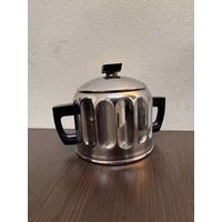 Винтажная мельхиоровая сахарница с бакелитовыми ручками , Кольчугинский завод цветных металлов СССР 1970-1990 гг .