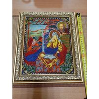 КРАСИВАЯ ИКОНА ИЗ БИСЕРА,РОЖДЕНИЕ ХРИСТА!РУЧНАЯ РАБОТА!