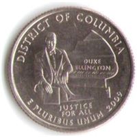 25 центов 2009 г. Округ Колумбия серия Штаты и Территории Двор P _UNC