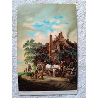 Старинная открытка. Остаде. Деревенская корчма. Издательство Штенгель