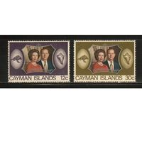 Кайманы-1972(Мих.303-304) , **    , Королева, Морская  Фауна ,Черепахи, (полная серия)