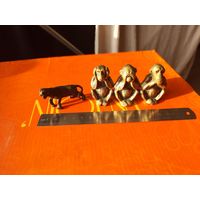 Обезьянки "Молчу_Не вижу_Не слышу" и Тигр