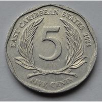 Восточные Карибы, 5 центов 2004 г.