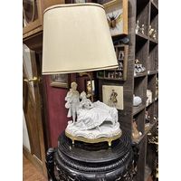 Роскошная настольная лампа, фарфор, клеймо, номерная, Европа, много лотов с рубля