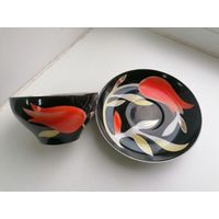 Чайная пара Тюльпан на черном крытье