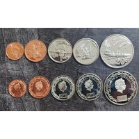 Токелау 1, 2, 5, 10, 20 центов 2012 г. (5 монет) UNC.