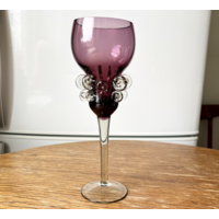 Бокал подсвечник стрыйский завод Марганцевое стекло 25см