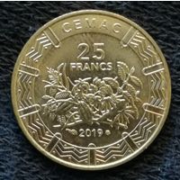 Центральная Африка (BEAC) 25 франков, 2019 г., KM# 20