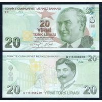 Турция 20 лир 2009 (2022) год, UNC