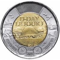 Канада 2 доллара 2019 D-Day 75 лет высадке союзников в Нормандии UNC