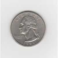Квотер (25 центов) США 1998 D Лот 8034