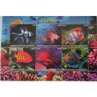 Блок рыбы фауна морская жизнь  MNH