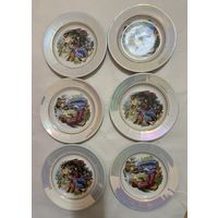 Набор фарфоровых тарелок "Мадонна" из 6 штук 175 мм. ДФЗ.  АУКЦИОН не с рубля без МПЦ.