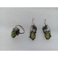 Кольцо, серьги