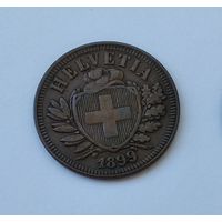 Швейцария 2 раппена, 1899 7-5-42