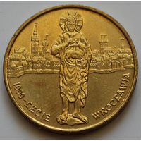 Польша 2 злотых 2000 год "1000 лет городу Вроцлав"