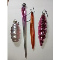 Ёлочная игрушка -  Сосульки , СССР. ,