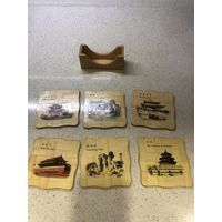 Подставки под горячее набор деревянный