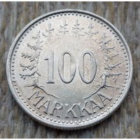 Финляндия 100 марок 1956 года, UNC. Серебро! Предложи свою цену или обмен!