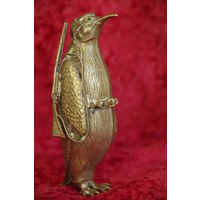Статуэтка " Пингвин - охотник ) , латунь с серебрением  11,5 см