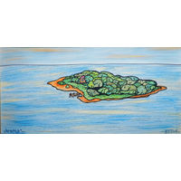 Остров, смешанная техника, бумага,  2008, Котов Олег