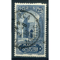 Французские колонии - Марокко - 1917г. - ворота старого города, 25 с - 1 марка - гашёная [Mi 28]. #4-W1-127-A-1