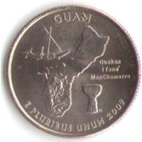 25 центов 2009 г. Гуам серия Штаты и Территории Двор Р _UNC