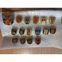 Эмблемы родов войск. 16 шт.