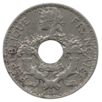 ИНДОКИТАЙСКИЙ СОЮЗ /ФРАНЦУЗСКИЙ ИНДОКИТАЙ/ 5 САНТИМОВ 1938. 4.07 г