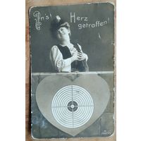 Старинная импортная открытка. Подписана.