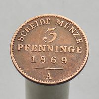 Германия Пруссия 3 пфеннига 1869