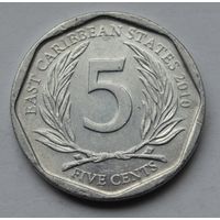 Восточные Карибы, 5 центов 2010 г.