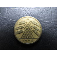 Германия. 10 рентенпфеннигов. 1924A. С 20 копеек. Распродажа коллекции. Смотрите другие лоты.