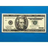 20 долларов США 1996 года, красивый номер *77777*