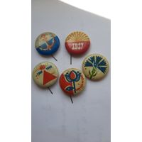 Набор 5 штук вместе значков 1969 года Таллин