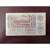 Лотерейный билет БССР 1984