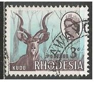Родезия. Антилопа Большой Куду. 1966г. Mi#26.
