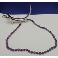Нежные бусы из натурального камня аметист.