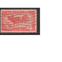 США-1958, (Мих.739), гаш., Почта, Карта, Лошади(одиночка) ,