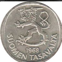 Финляндия 1 марка 1968