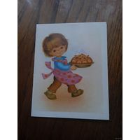 МИНИ-ОТКРЫТКА ПОЗДРАВЛЯЮ худ.ФИРСАНОВА 1986