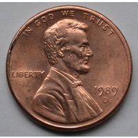 США, 1 цент 1989 г. D