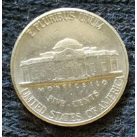 США 5 центов 1995 год, "Jefferson Nickel"(1946-2003), "Р" , KM# A192